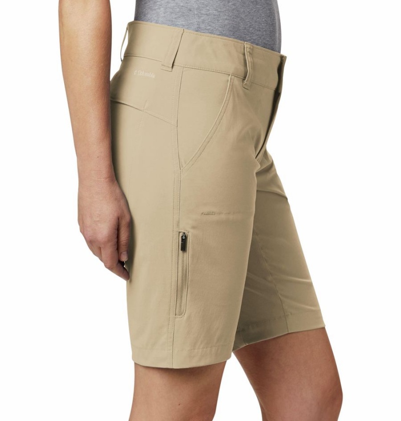 Khaki Columbia Saturday Trail Long Women's Shorts | 37256RMFI