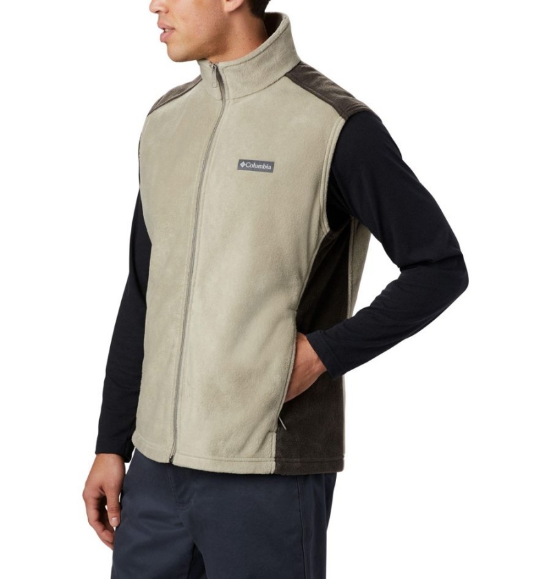 Khaki Columbia Steens Mountain Fleece Men's Vest | 60428WAQO