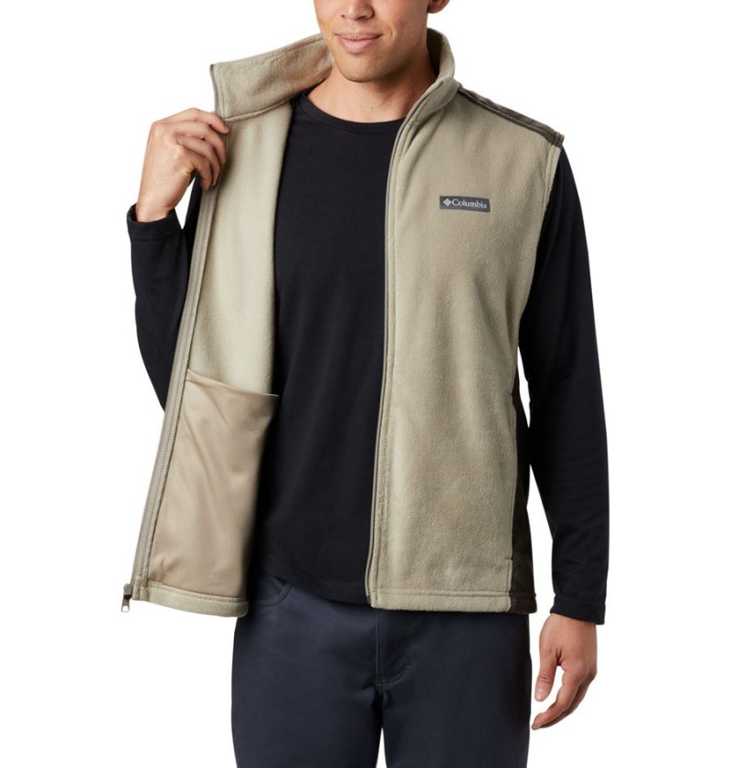 Khaki Columbia Steens Mountain Fleece Men's Vest | 60428WAQO