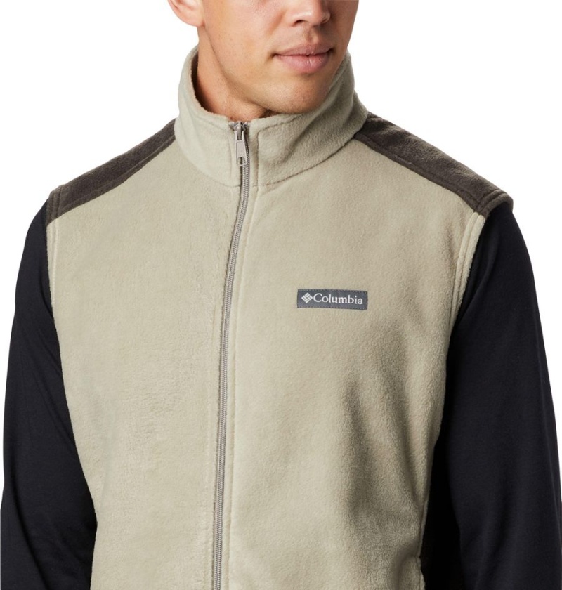 Khaki Columbia Steens Mountain Fleece Men's Vest | 60428WAQO