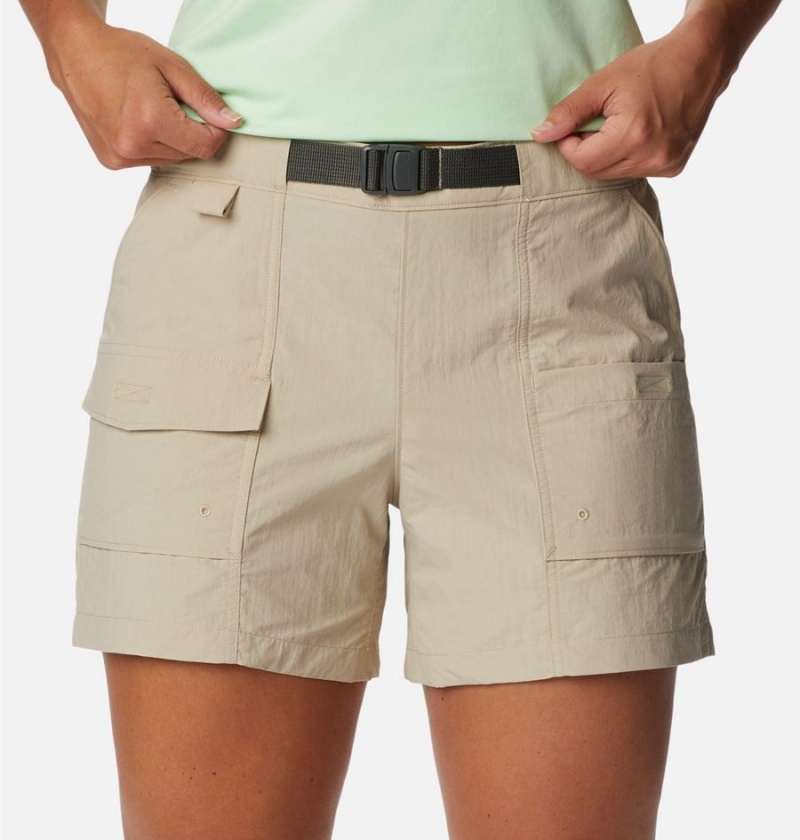 Khaki Columbia Summerdry Cargo Women's Shorts | 71032YHPB