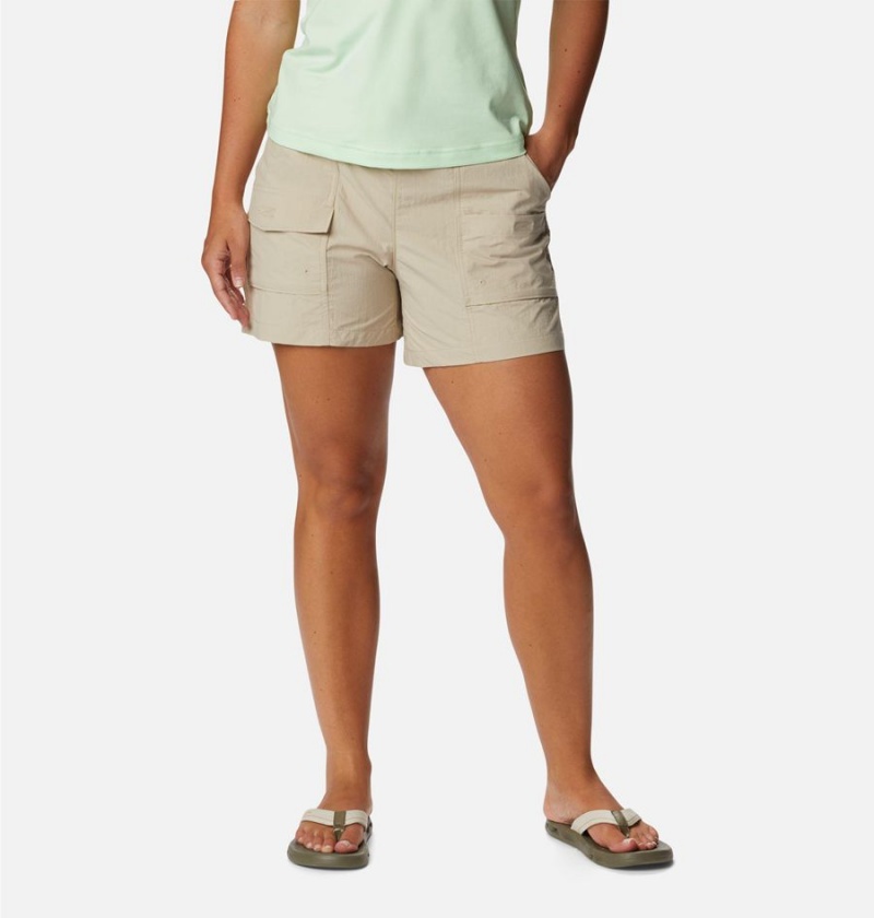 Khaki Columbia Summerdry Cargo Women\'s Shorts | 71032YHPB