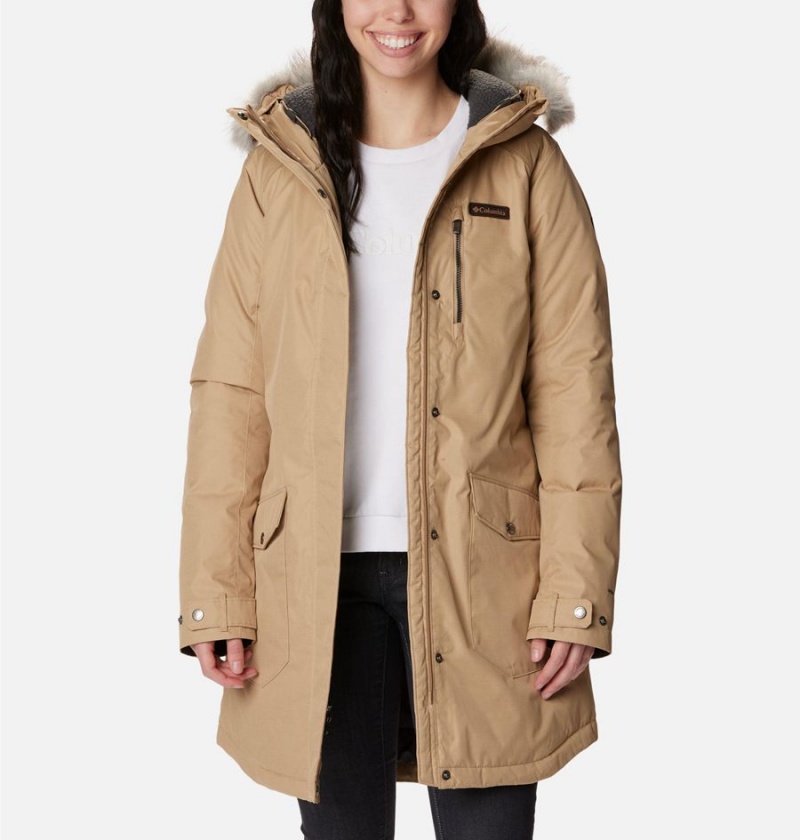 Khaki Columbia Suttle Mountain Long Insulated Women's Coats | 25391WNZX