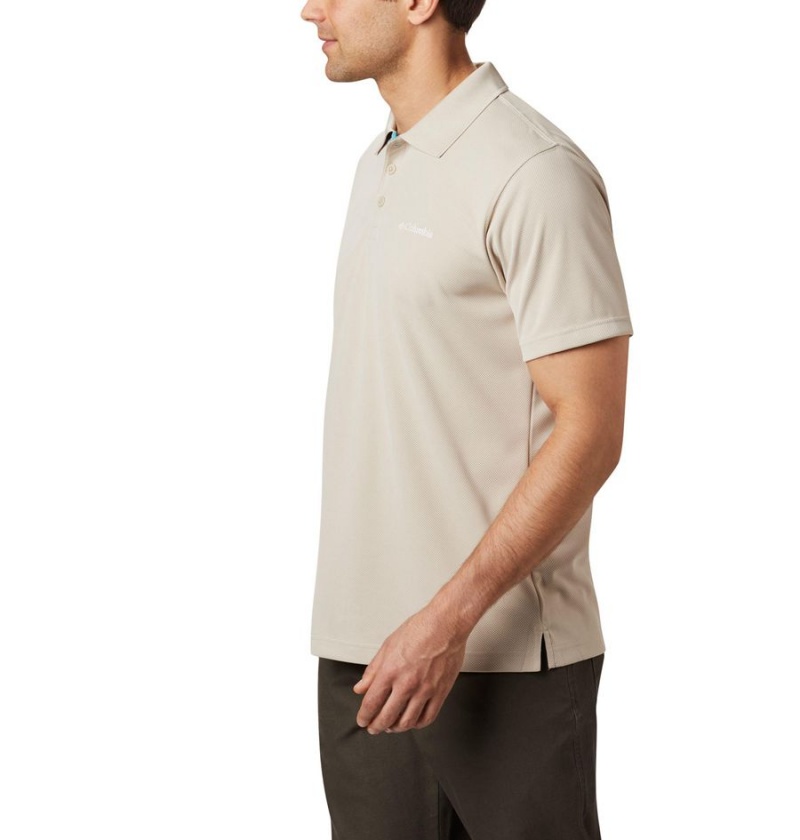 Khaki Columbia Utilizer Men's Polo Shirt | 19507WOVF