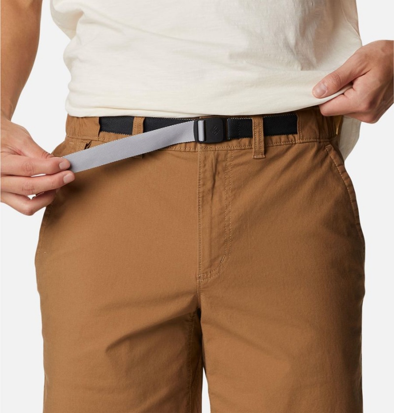 Khaki Columbia Wallowa Belted Men's Shorts | 65127KENB