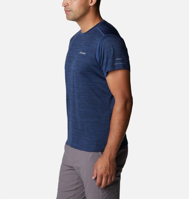 Navy Columbia Alpine Chill Zero Short Sleeve Crew Men's T-Shirt | 80316AYKH