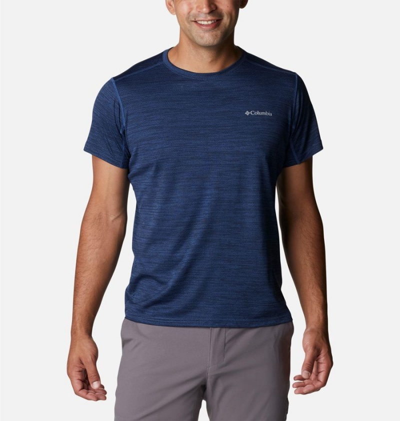 Navy Columbia Alpine Chill Zero Short Sleeve Crew Men\'s T-Shirt | 80316AYKH