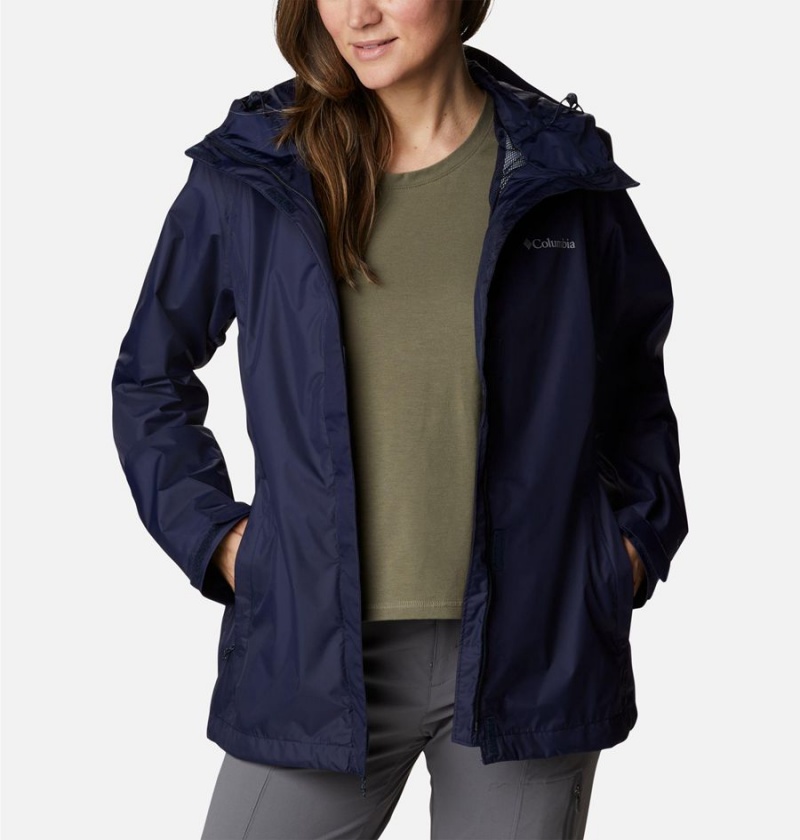 Navy Columbia Arcadia II Women's Rain Jacket | 76804ODIJ