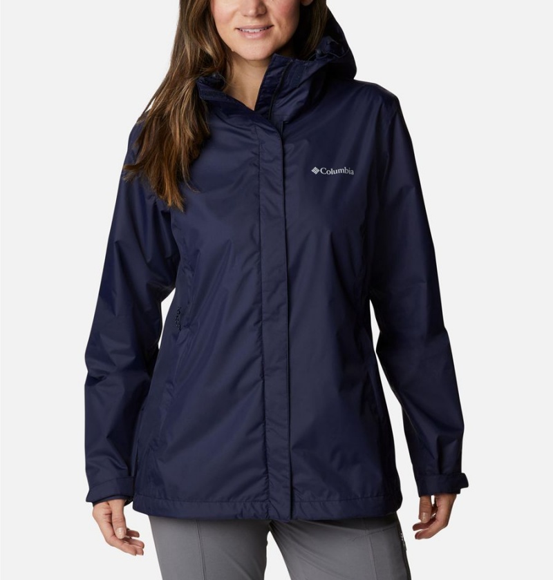 Navy Columbia Arcadia II Women\'s Rain Jacket | 76804ODIJ