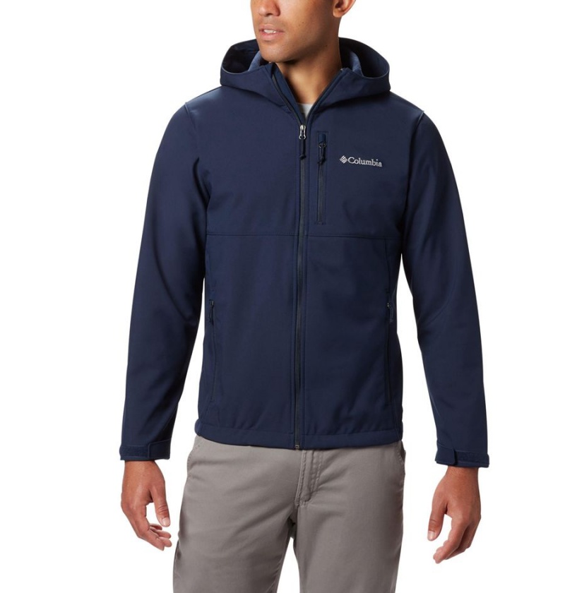 Navy Columbia Ascender Hooded Men\'s Softshell Jackets | 59438KAYM