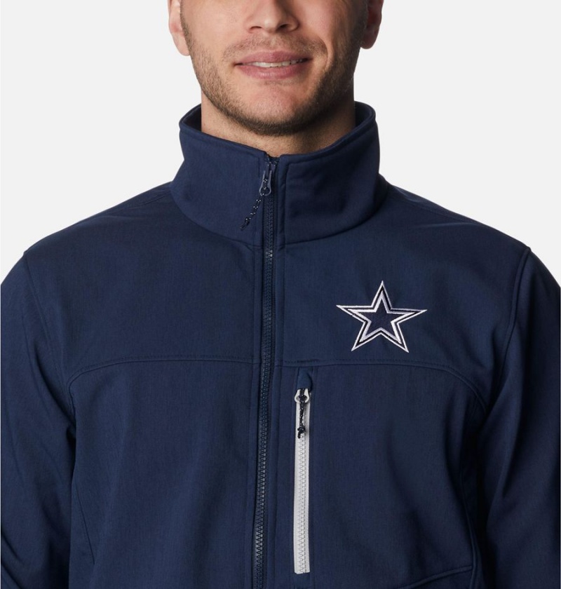 Navy Columbia Ascender II - Dallas Cowboys Men's Softshell Jackets | 46250QIDK