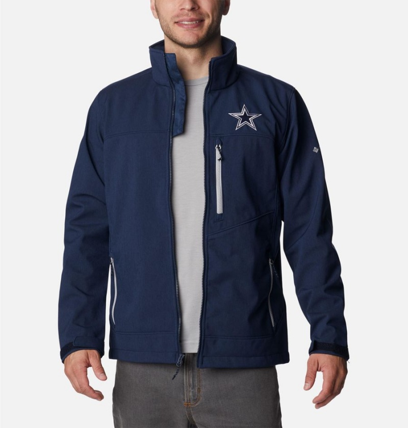 Navy Columbia Ascender II - Dallas Cowboys Men's Softshell Jackets | 46250QIDK