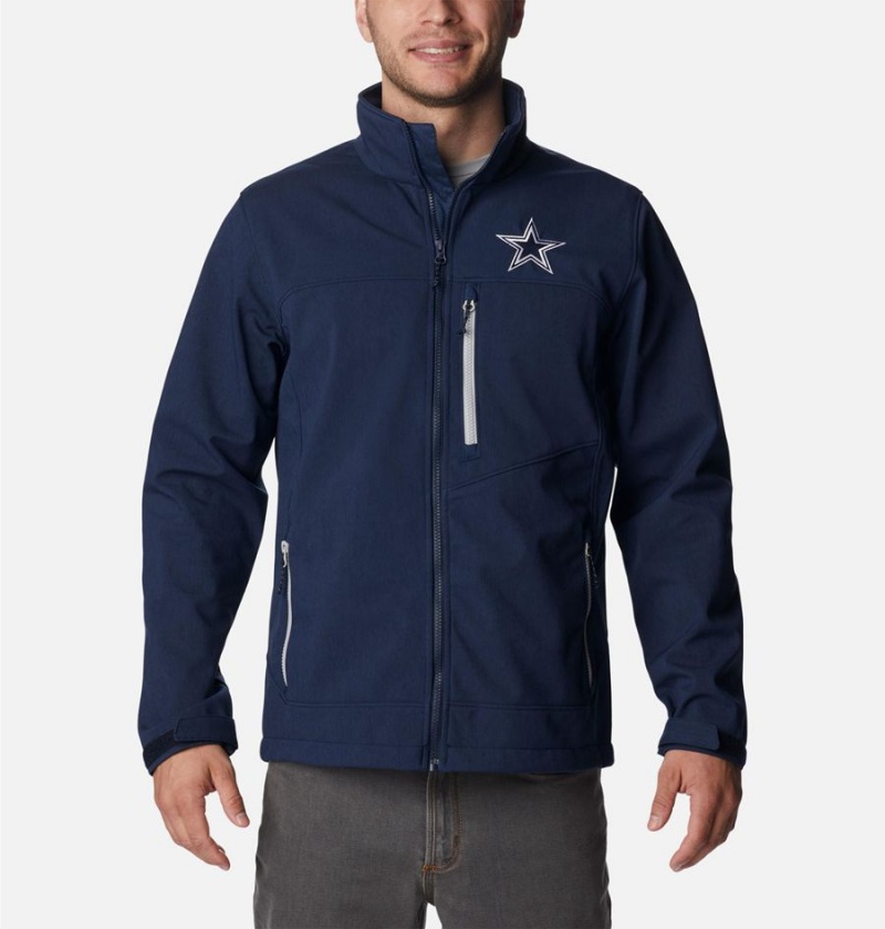 Navy Columbia Ascender II - Dallas Cowboys Men\'s Softshell Jackets | 46250QIDK