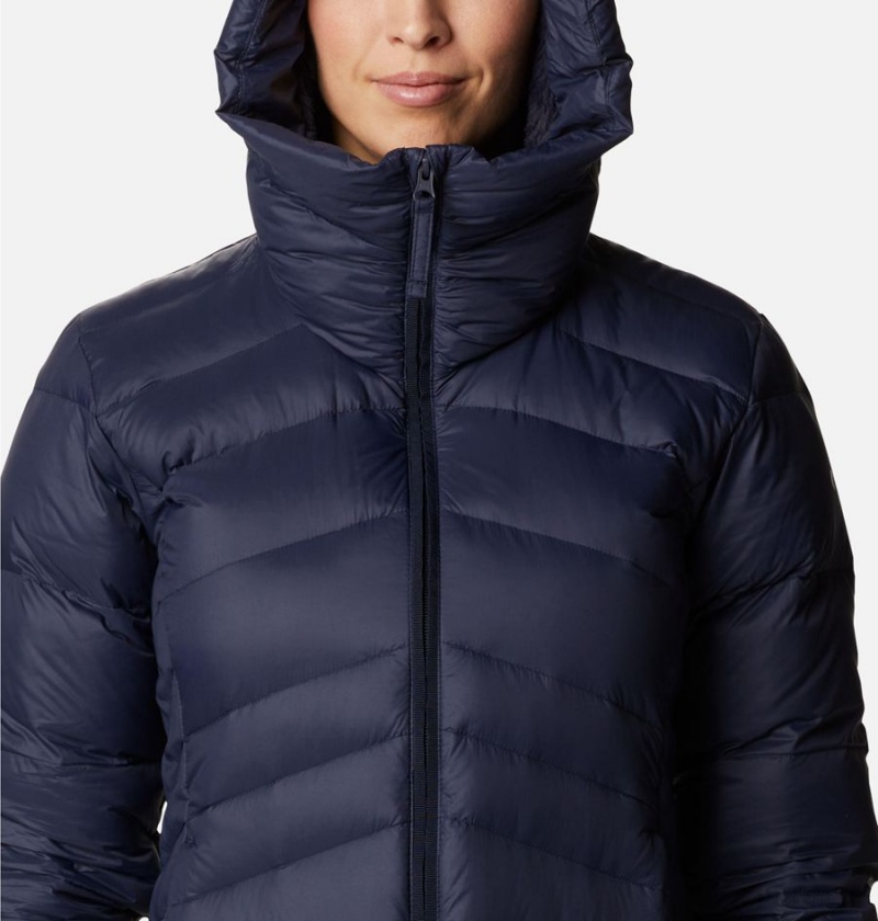 Navy Columbia Autumn Park Hooded Mid Women's Puffer Jacket | 20569NBZY