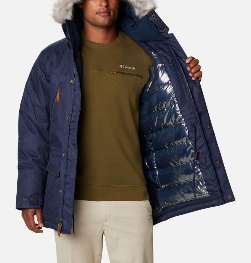 Navy Columbia Barlow Pass 550 TurboDown Men's Coats | 61548GAQX