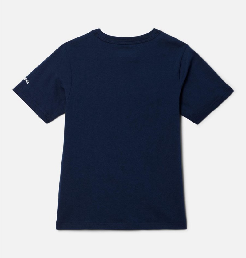 Navy Columbia Basin Ridge Short Sleeve Graphic Kids' T-Shirt | 12763DHIT