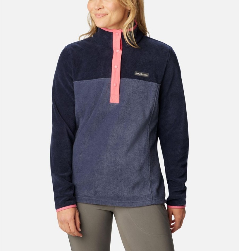 Navy Columbia Benton Springs Half Snap Fleece Women's Pullover | 10583YIKA