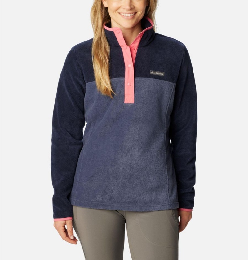 Navy Columbia Benton Springs Half Snap Fleece Women\'s Pullover | 10583YIKA