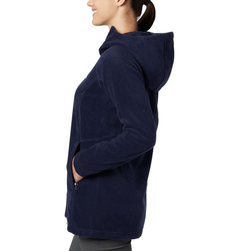 Navy Columbia Benton Springs II Long Hoodie Women's Fleece Jacket | 30976JTSQ