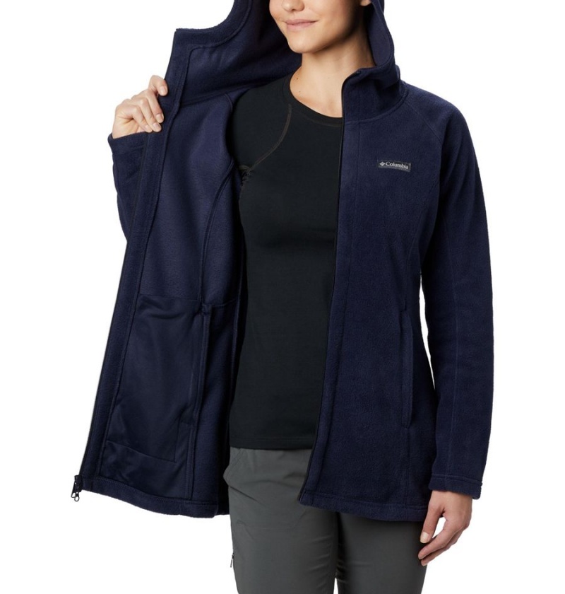 Navy Columbia Benton Springs II Long Hoodie Women's Fleece Jacket | 30976JTSQ