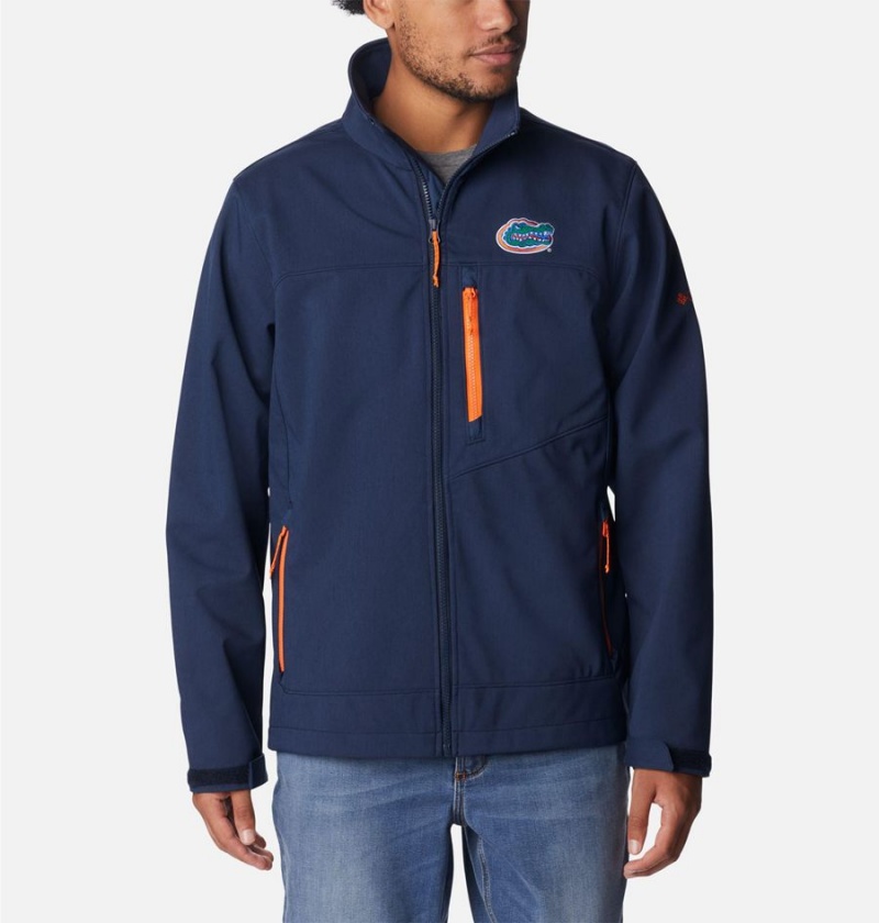 Navy Columbia Collegiate Ascender II - Florida Men\'s Softshell Jackets | 07589DSCR