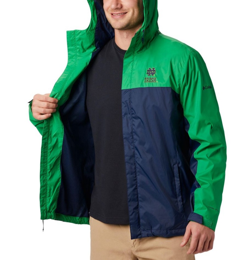 Navy Columbia Collegiate Glennaker Storm - Notre Dame Men's Rain Jacket | 82390GMLH