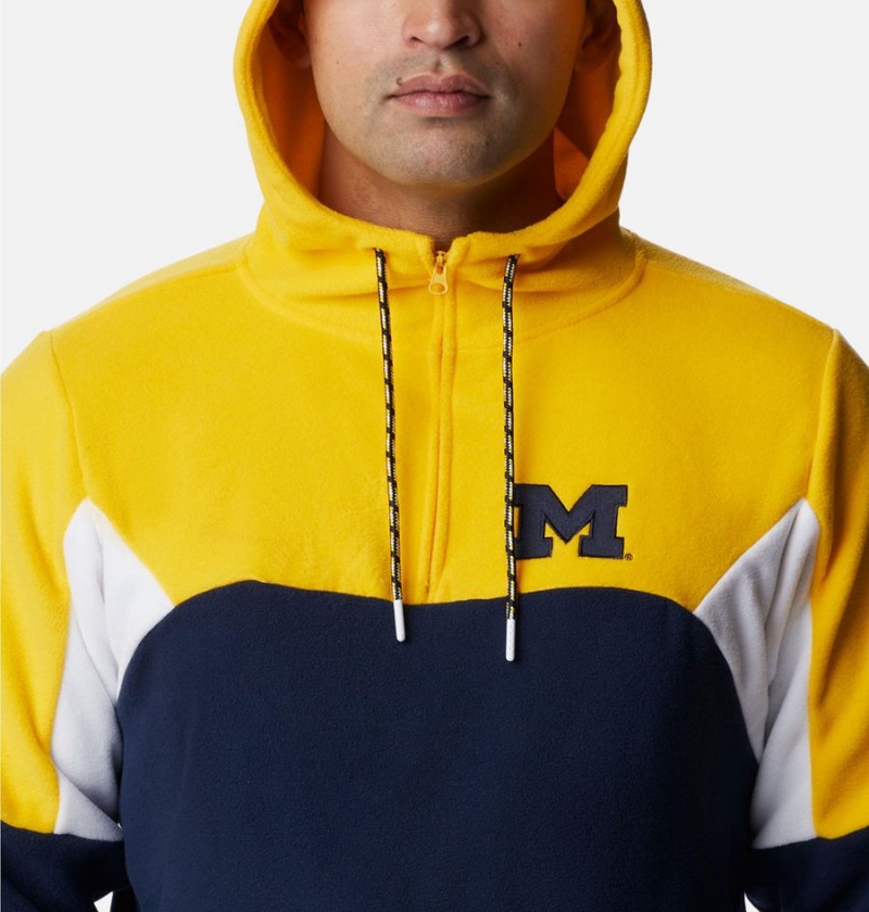 Navy Columbia Collegiate Lodge Fleece - Michigan Men's Hoodie | 41270STAQ