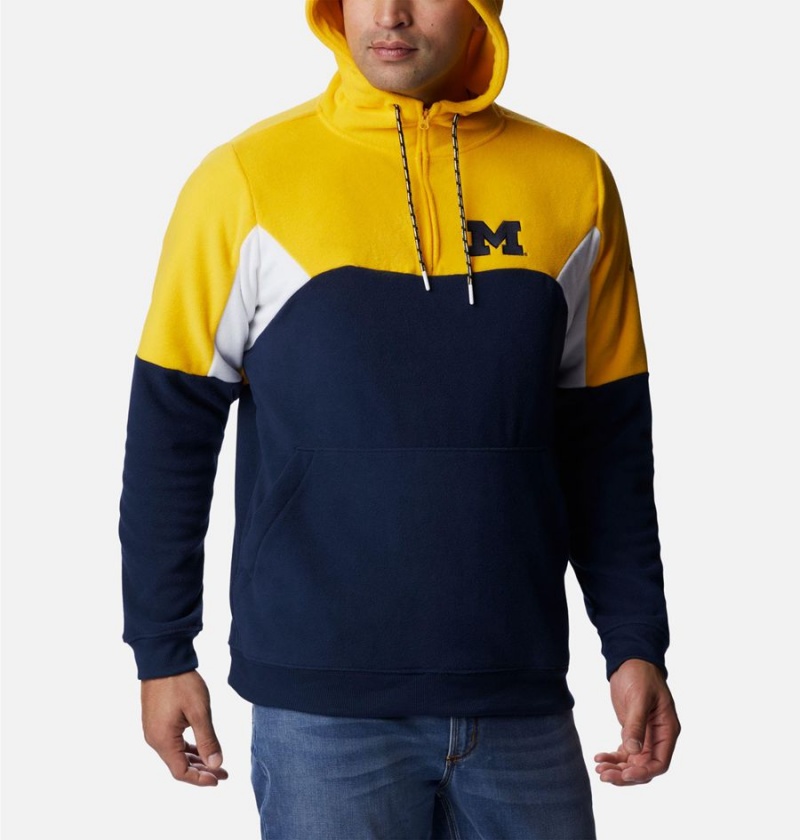 Navy Columbia Collegiate Lodge Fleece - Michigan Men's Hoodie | 41270STAQ