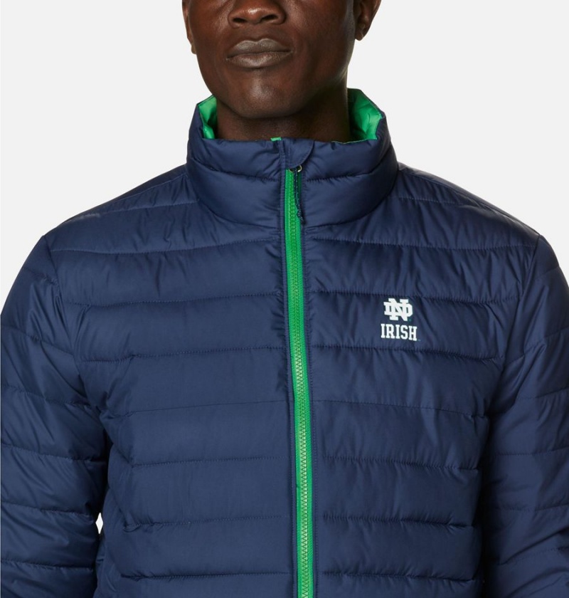 Navy Columbia Collegiate Powder Lite - Notre Dame Insulated Men's Puffer Jacket | 29683CHAZ