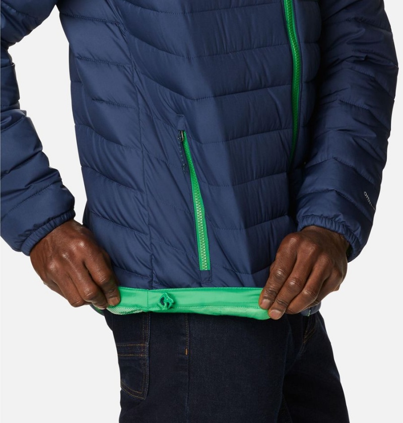 Navy Columbia Collegiate Powder Lite - Notre Dame Insulated Men's Puffer Jacket | 29683CHAZ