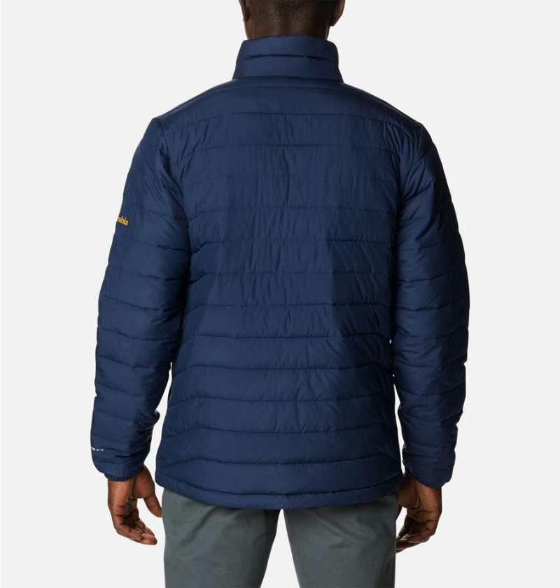 Navy Columbia Collegiate Powder Lite - West Virginia Insulated Men's Puffer Jacket | 16257ZRXE