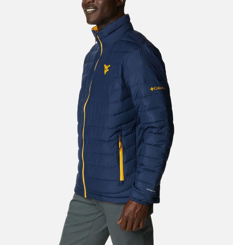 Navy Columbia Collegiate Powder Lite - West Virginia Insulated Men's Puffer Jacket | 16257ZRXE