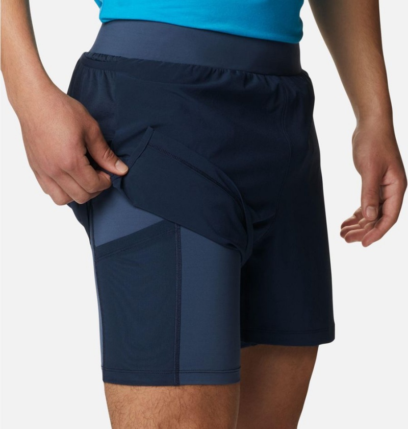 Navy Columbia Endless Trail 2-in-1 Men's Shorts | 57320DHPK