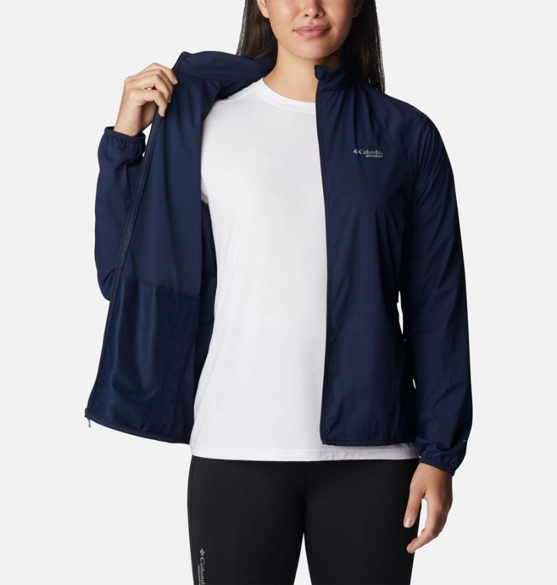 Navy Columbia Endless Trail Wind Shell Jacket Women's Windbreaker | 81572WUPF