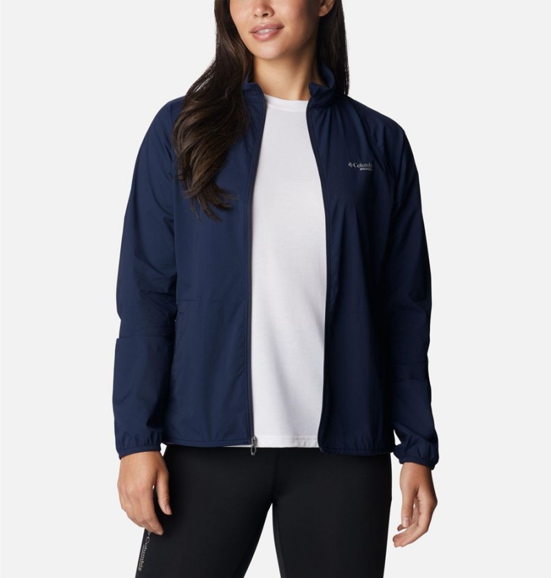 Navy Columbia Endless Trail Wind Shell Jacket Women's Windbreaker | 81572WUPF