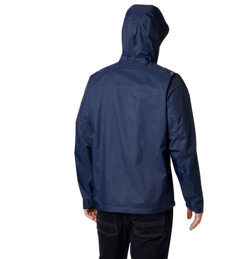 Navy Columbia EvaPOURation Men's Rain Jacket | 61879LUPZ