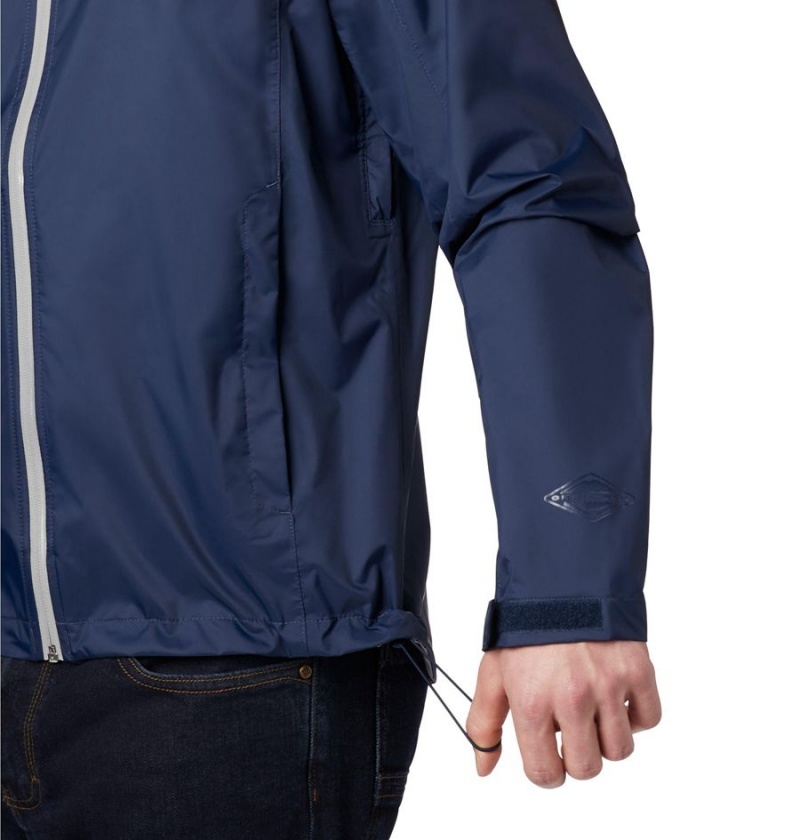 Navy Columbia EvaPOURation Men's Rain Jacket | 61879LUPZ