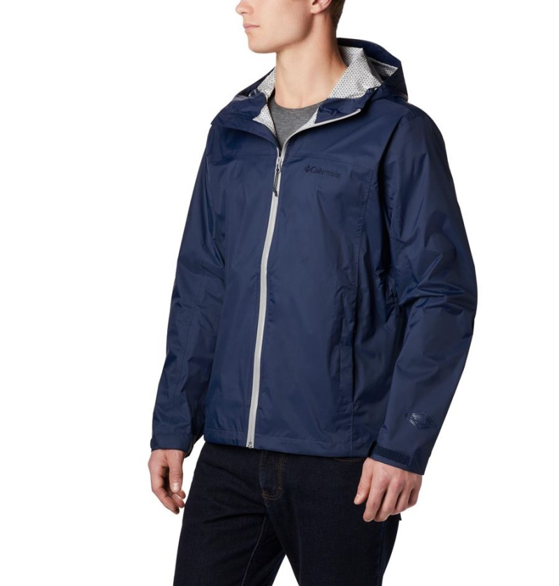 Navy Columbia EvaPOURation Men\'s Rain Jacket | 61879LUPZ