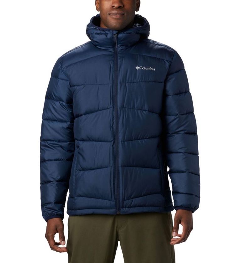 Navy Columbia Fivemile Butte Hooded Insulated Men's Puffer Jacket | 87021SGAU