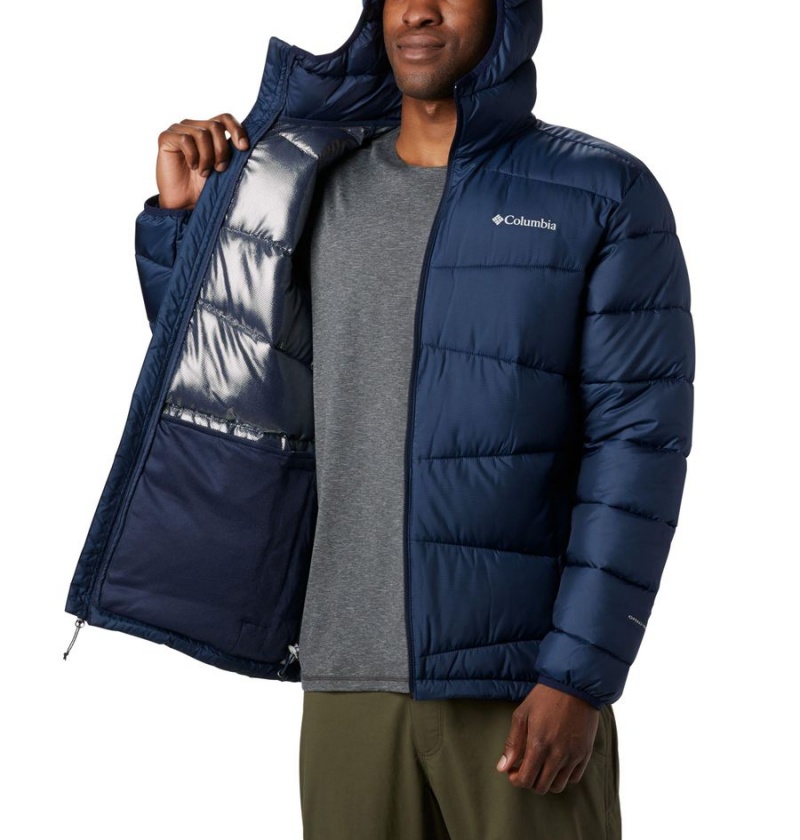 Navy Columbia Fivemile Butte Hooded Insulated Men's Puffer Jacket | 87021SGAU