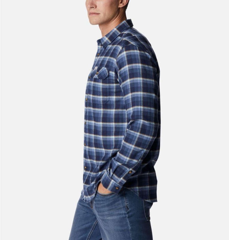 Navy Columbia Flare Gun Stretch Flannel Men's Shirt | 27910XOGY