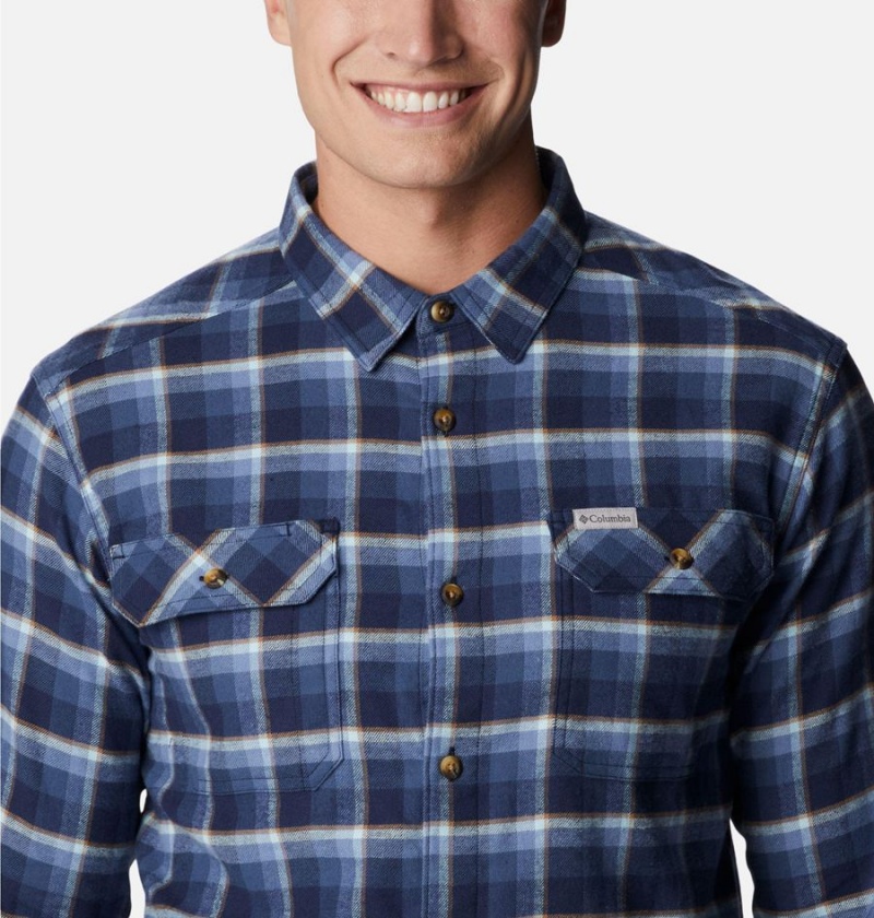 Navy Columbia Flare Gun Stretch Flannel Men's Shirt | 27910XOGY