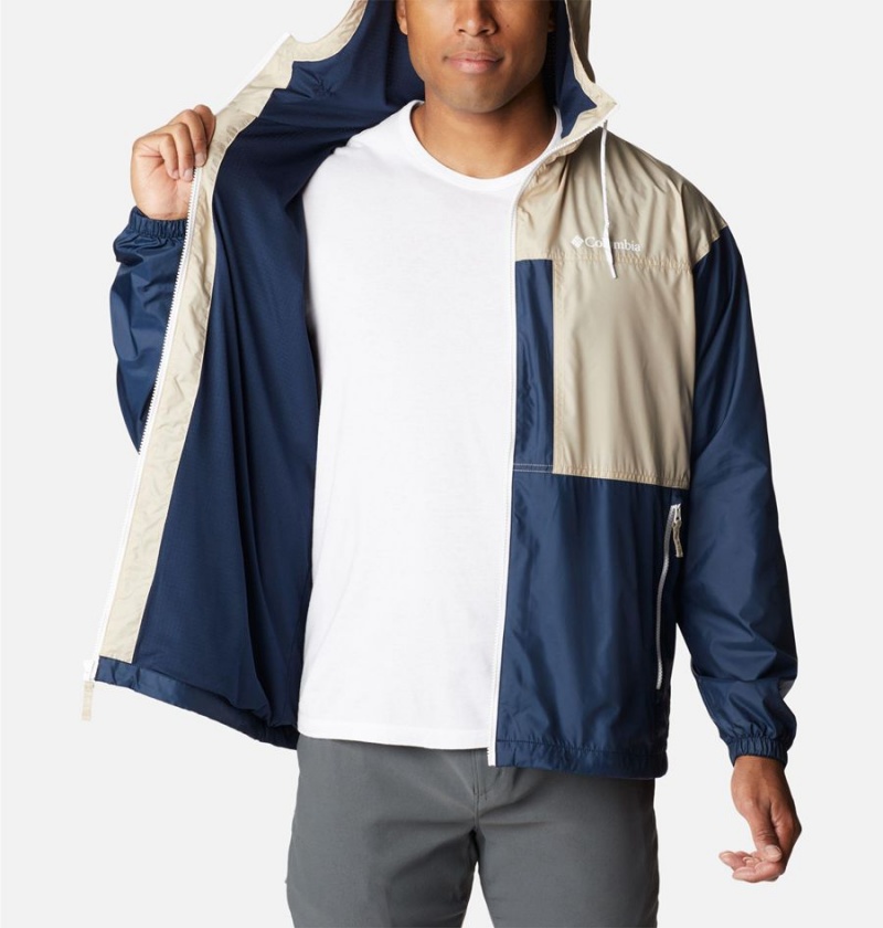 Navy Columbia Flash Challenger Lined Men's Windbreaker | 68734MXEL