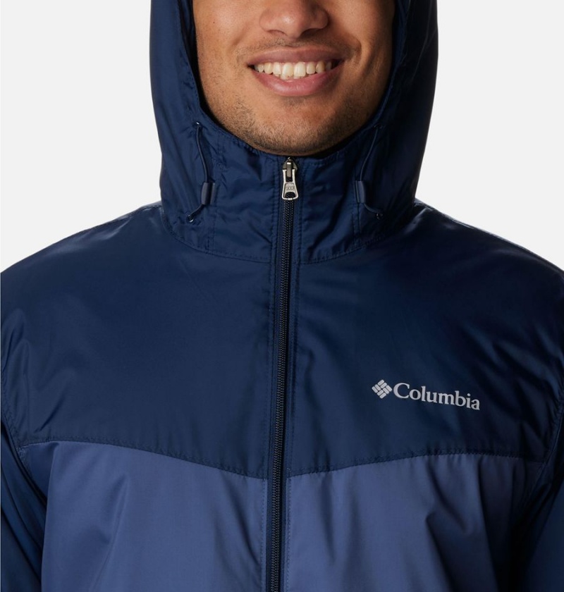 Navy Columbia Glennaker Sherpa Lined Men's Rain Jacket | 43279RBTC