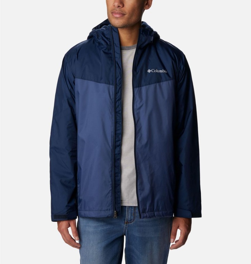 Navy Columbia Glennaker Sherpa Lined Men's Rain Jacket | 43279RBTC