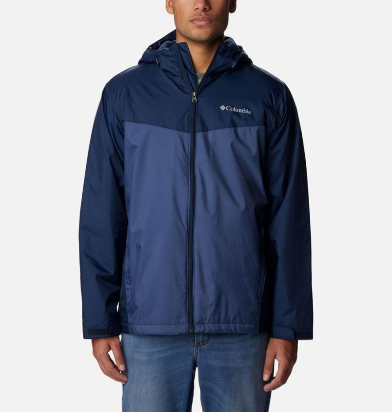 Navy Columbia Glennaker Sherpa Lined Men\'s Rain Jacket | 43279RBTC