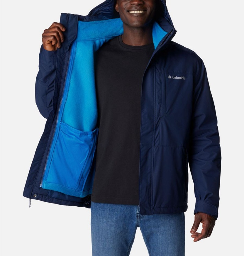 Navy Columbia Gulfport Interchange Men's 3 In 1 Jackets | 64071RVDZ