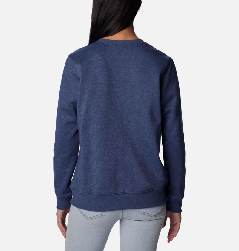 Navy Columbia Hart Mountain II Graphic Crew Women's Pullover | 42179QKIO