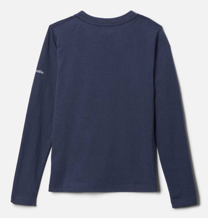 Navy Columbia Hazeldel Hill Long Sleeve Graphic Kids' T-Shirt | 42801YXDV