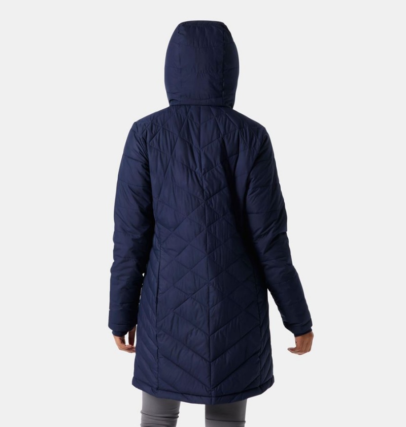 Navy Columbia Heavenly Long Hooded Women's Puffer Jacket | 75819BMYD